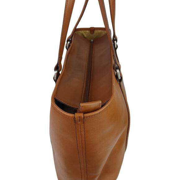 HARTMANN HERITAGE Golden Oak Full Grain Leather Zippered Shopper Tote Bag Unisex - Picture 6 of 11